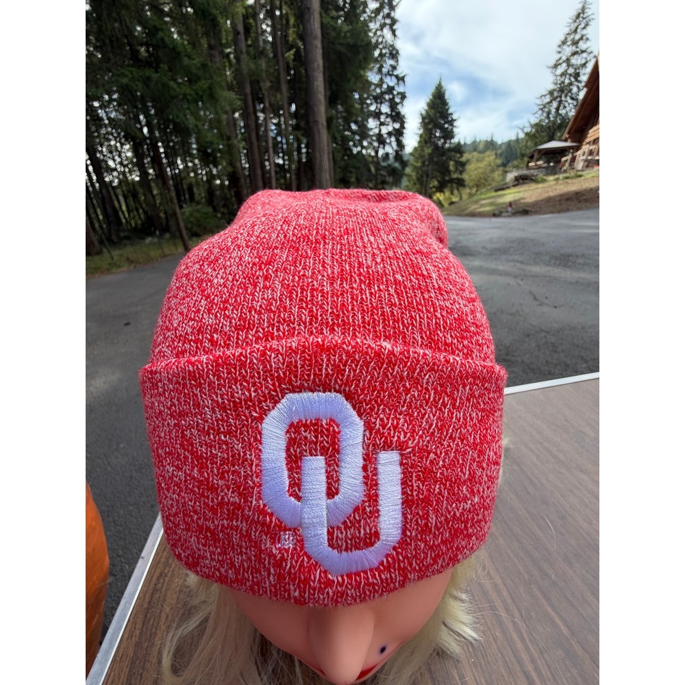 Oklahoma Sooners Legacy Beanie Red White Marled Cuffed Knit OU Hat One Size NWT